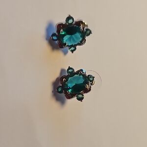 Faux Paraiba Earrings In Silver
